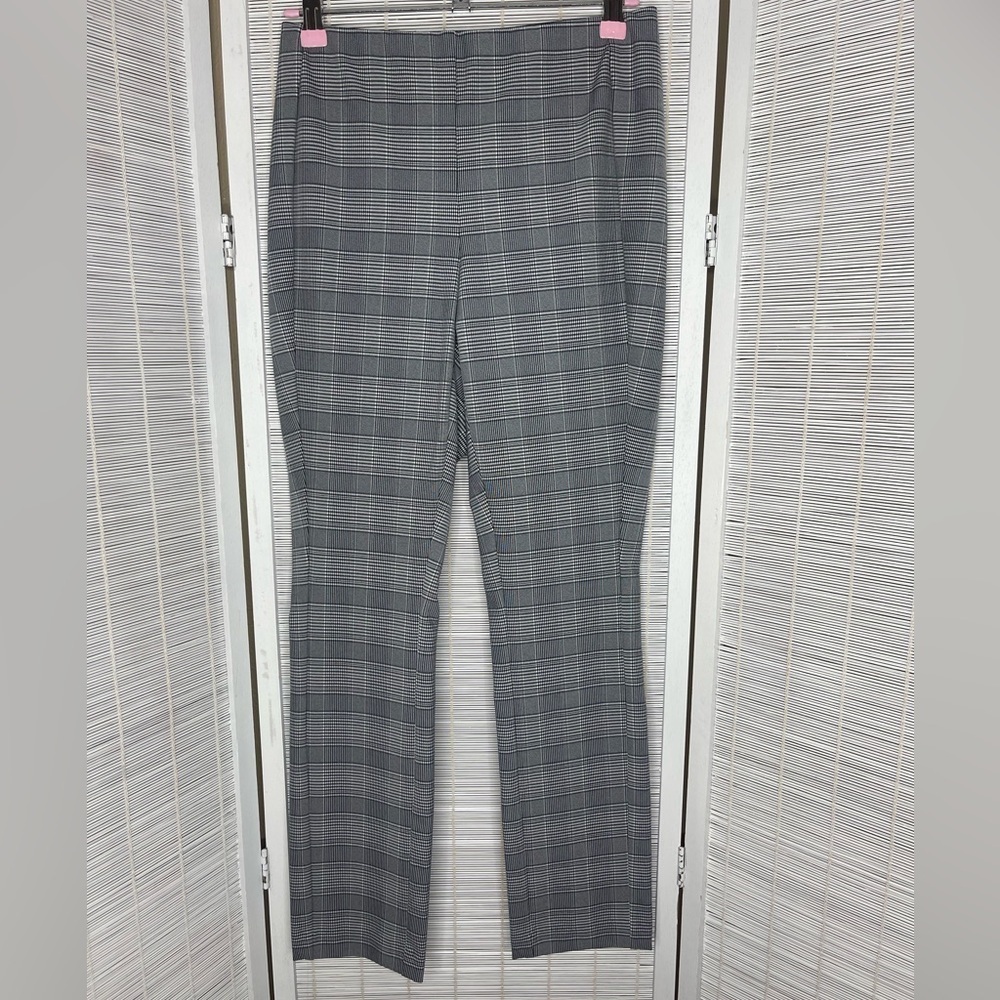 Rag & Bone Polyamide Viscose Plaid Slim Ankle Pants Stretch Back Zip Gray Size 2